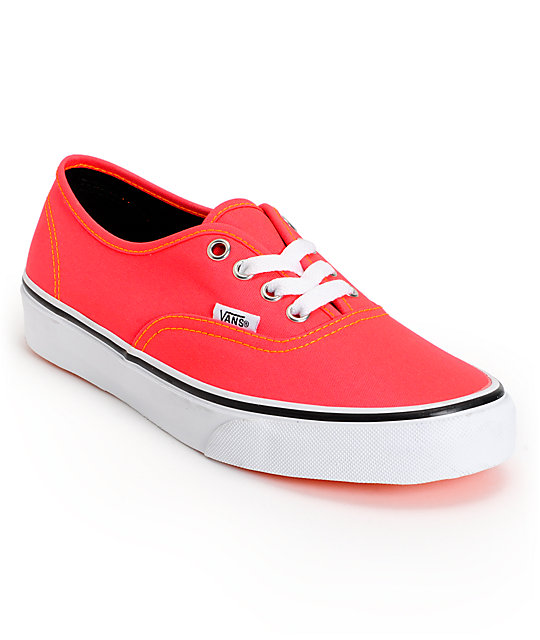 Vans Authentic Neon Red & Orange Shoes (Womens) at Zumiez : PDP