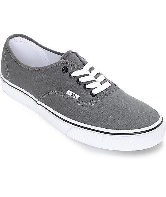 Vans Authentic Pewter and Black Skate Shoes | Zumiez