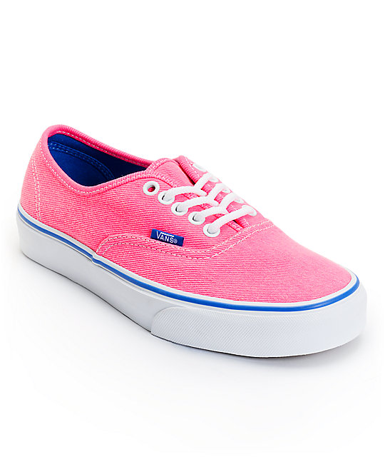 Vans Authentic Pink & Palace Blue Washed Twill Shoes (Womens) at Zumiez ...