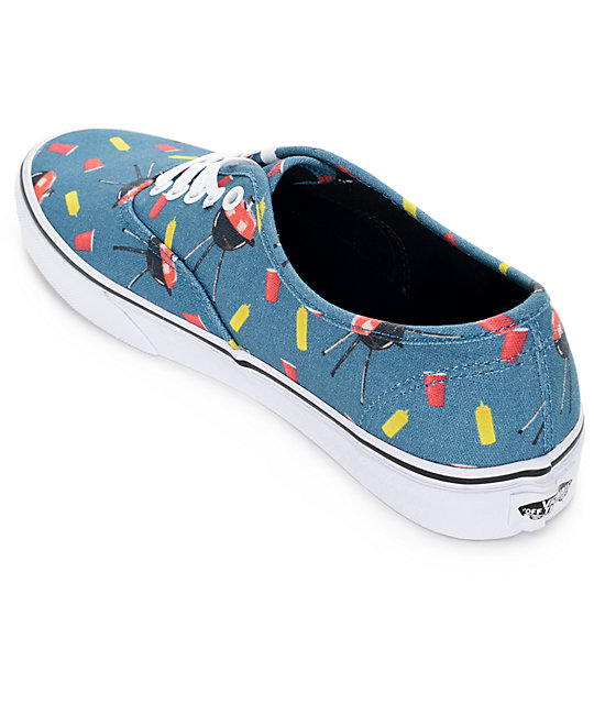 Vans Authentic Pool Vibes Blue and White Skate Shoes | Zumiez