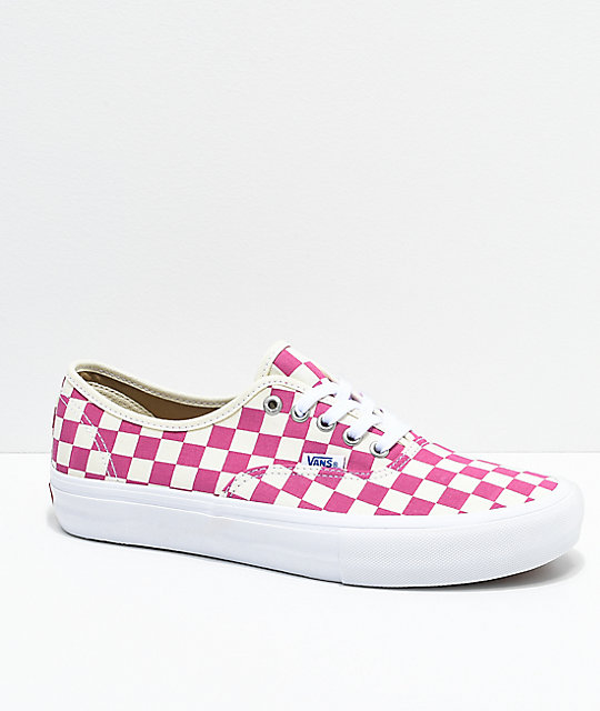 vans pink and white checkered shoes