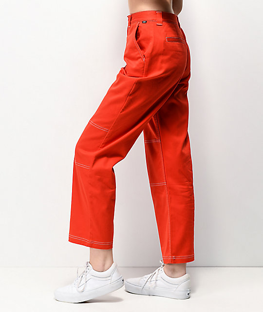 red vans pants