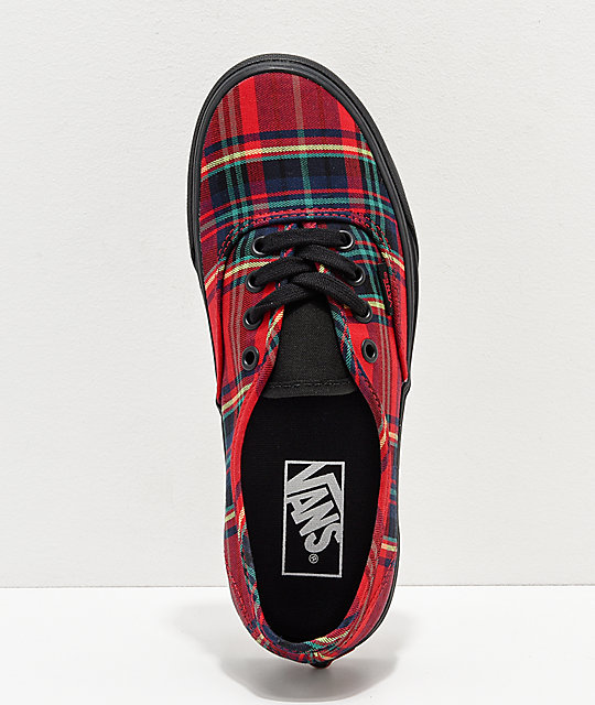 vans patent plaid