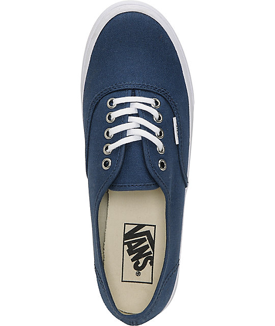 Vans Authentic Slim Dark Denim Blue Shoes | Zumiez