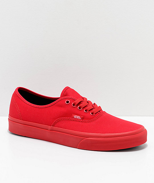 vans authentic red and black