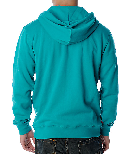 turquoise hoodie