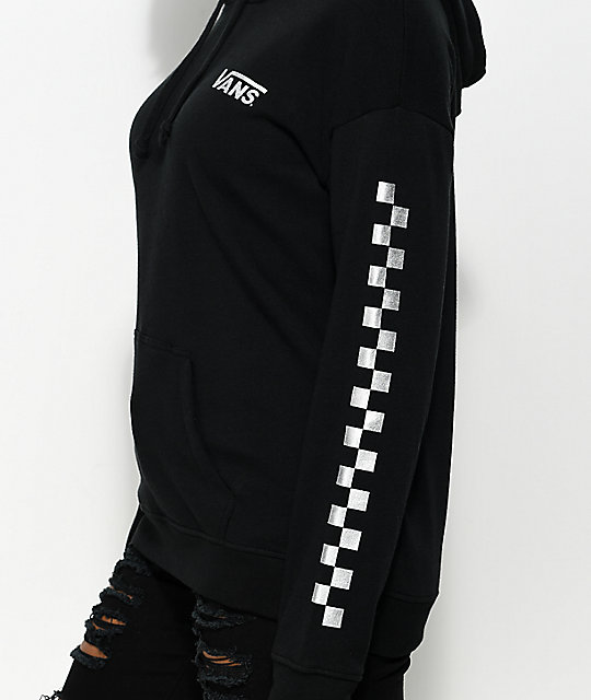 Vans Black & Metallic Checker Hoodie | Zumiez