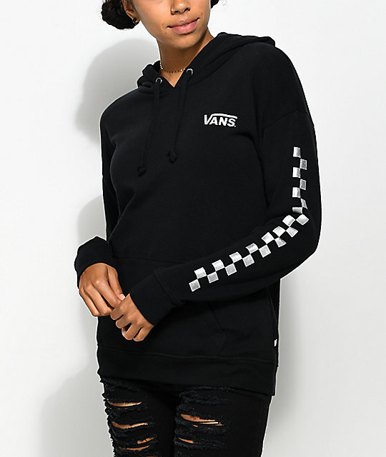 checkered sleeve hoodie mens