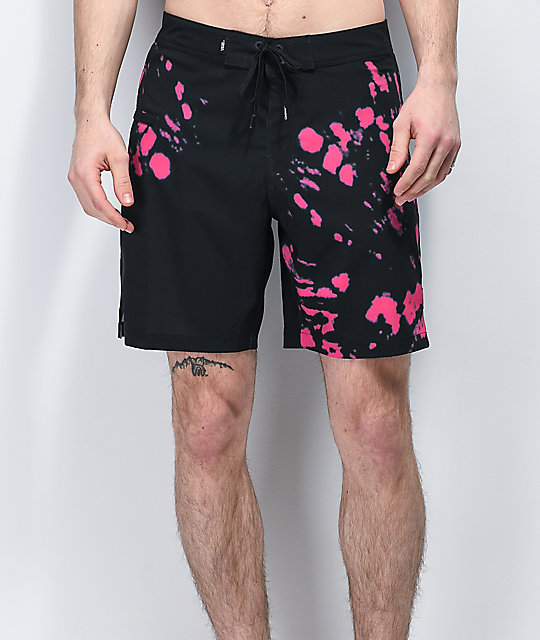 black and pink shorts