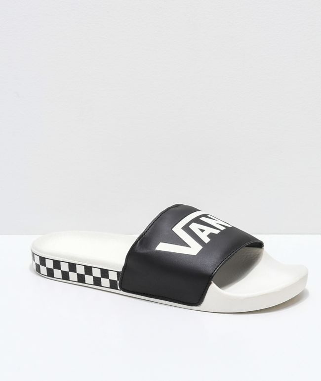white slide in vans
