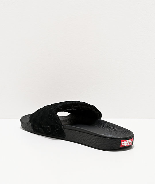 vans slippers black