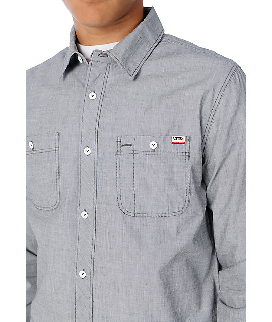 vans long sleeve button up