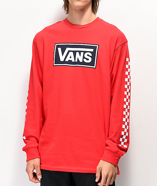 red and white vans t shirt