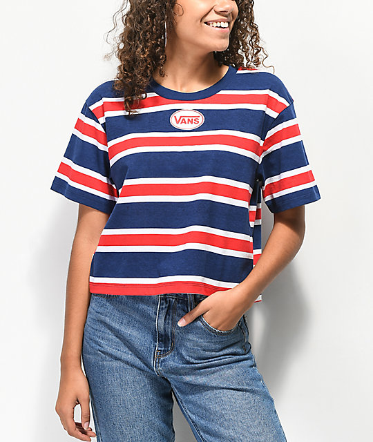 red and blue vans shirt