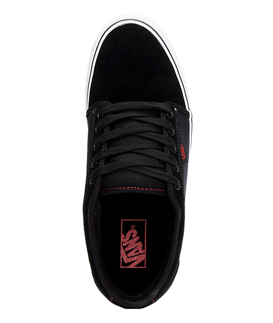 vans chukka low black red