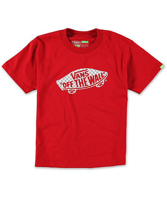 Vans Boys OTW Checker Fill Red T-Shirt | Zumiez