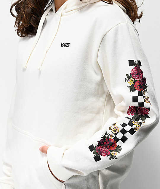 white flower hoodie