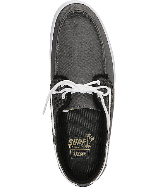 vans boat shoes black and white