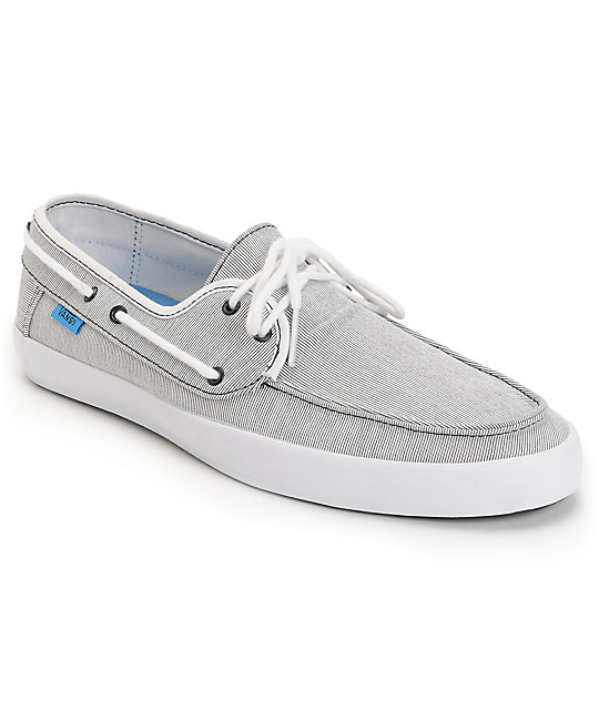 Vans Chauffeur Stripe Black & Cyan Boat Skate Shoes | Zumiez