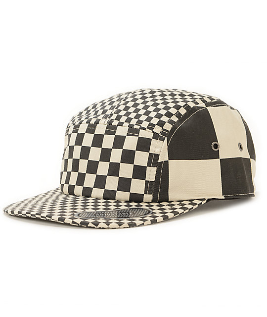 Vans Check It Black & White Checkered 5 Panel Hat | Zumiez