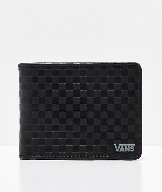 Vans Checkerboard Black & Black Bifold Wallet | Zumiez