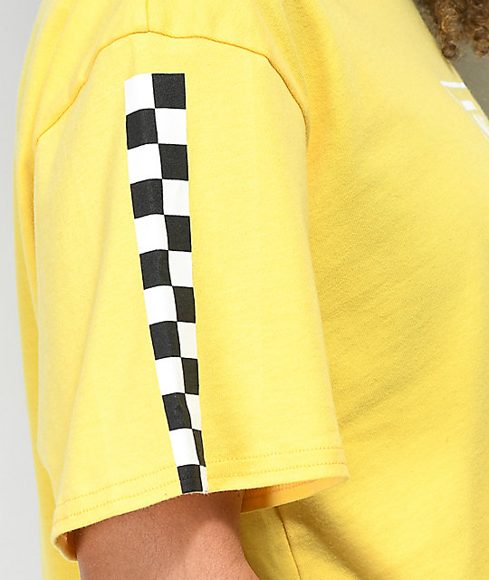 Sydney vans checkerboard yellow crop t shirt