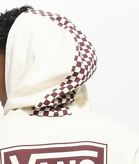 vans checkered stripe off white hoodie