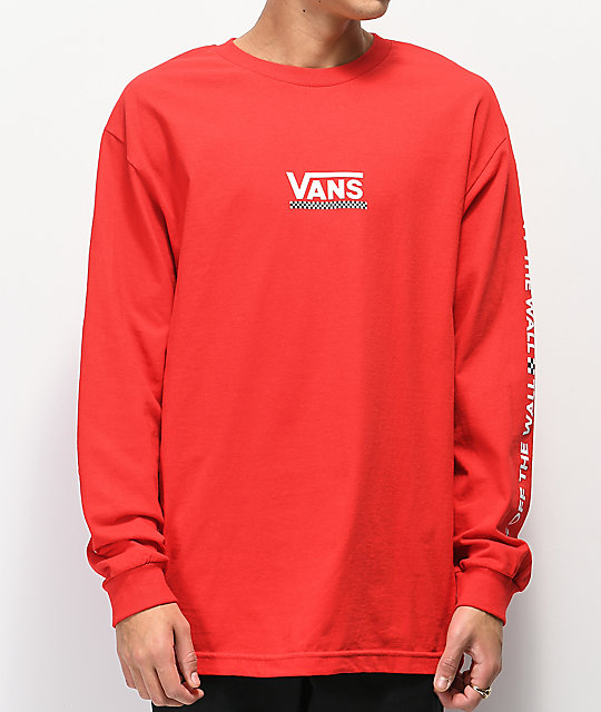 long sleeve red vans shirt