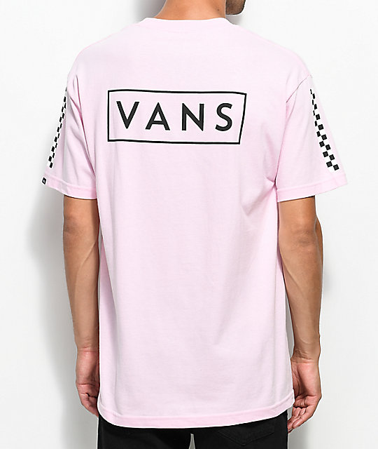 pink and black vans small logo tee 