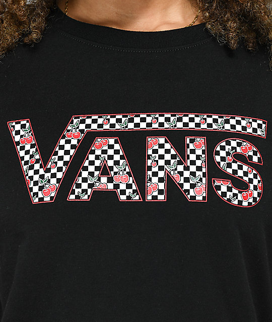 cherry checkerboard vans