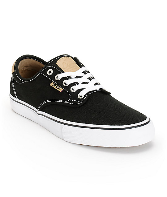 Vans Chima Pro Black & Tan Canvas Skate Shoes | Zumiez