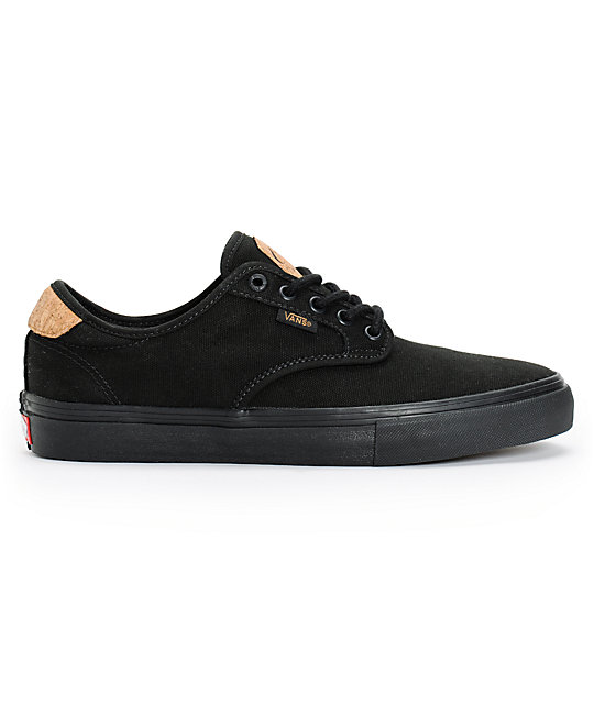 Vans Chima Pro Cork Black Canvas Skate Shoes | Zumiez