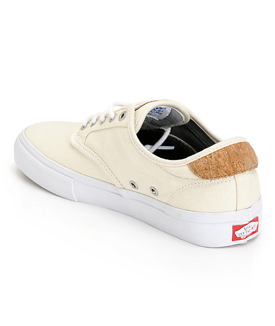 Vans Chima Pro Cork White Canvas Skate Shoes | Zumiez