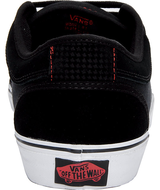 vans chukka low red and black