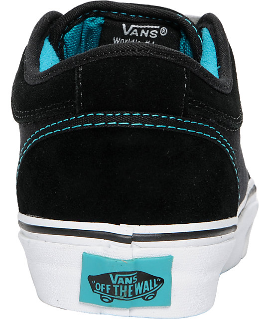 turquoise and black vans