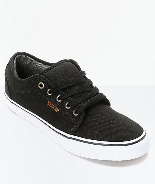 Vans Chukka Low Canvas Black & White Skate Shoes | Zumiez