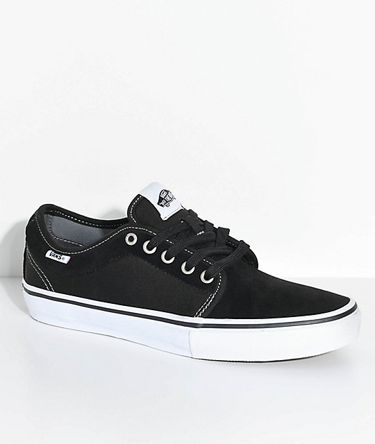 Vans Chukka Low Pro Black, White, Suede & Canvas Skate Shoes | Zumiez