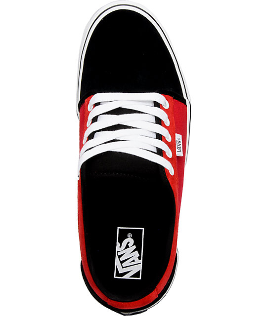 vans chukka low red and black