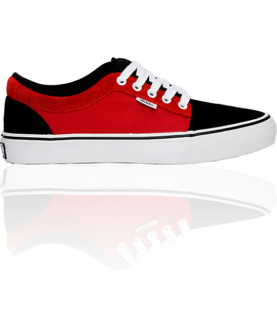 vans chukka low red and black