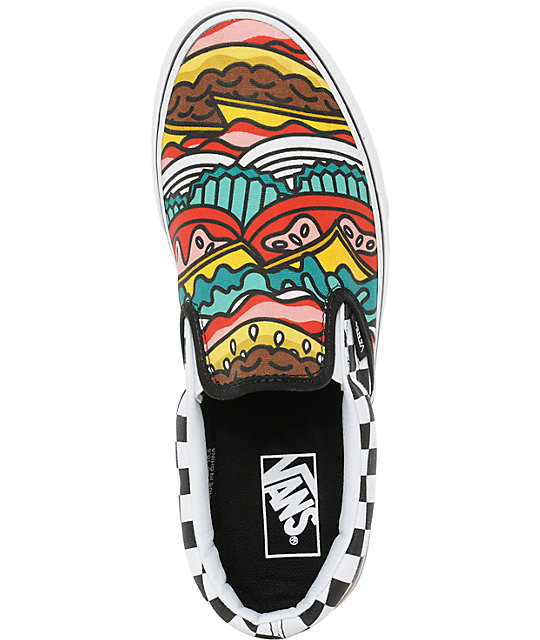 Vans Classic Burger Checkerboard Mens Slip On Shoes | Zumiez