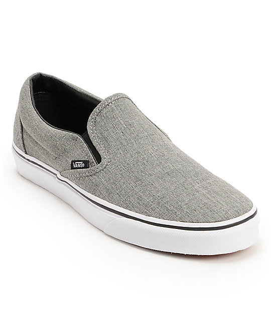 gray slip on vans