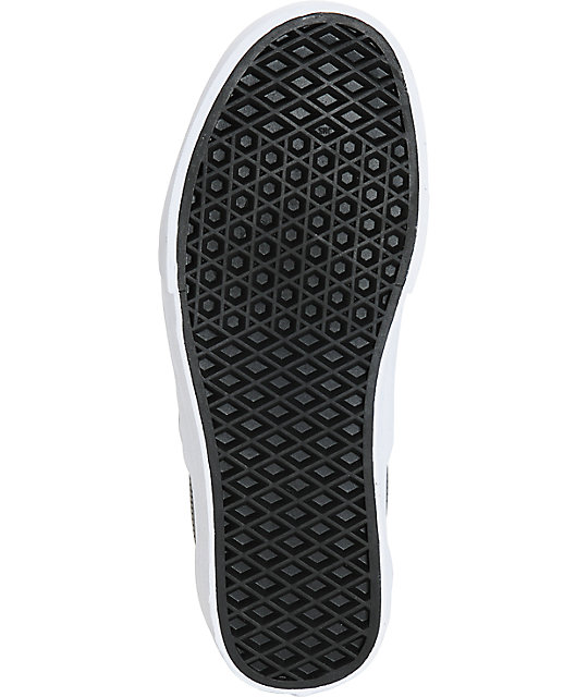 Vans Classic Grey Perforated Leather Slip-On Shoes | Zumiez
