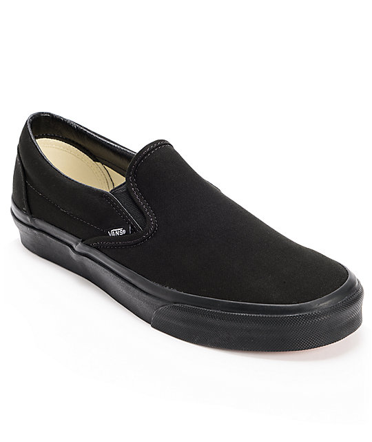 Vans Classic Mono Black Slip On Skate Shoes (Mens) at Zumiez : PDP
