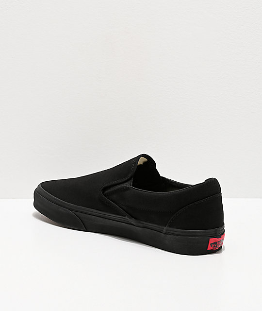 Vans Classic Slip On Black Monochromatic Shoes | Zumiez