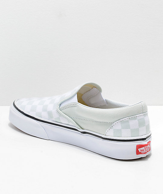 vans baby blue checkered slip ons