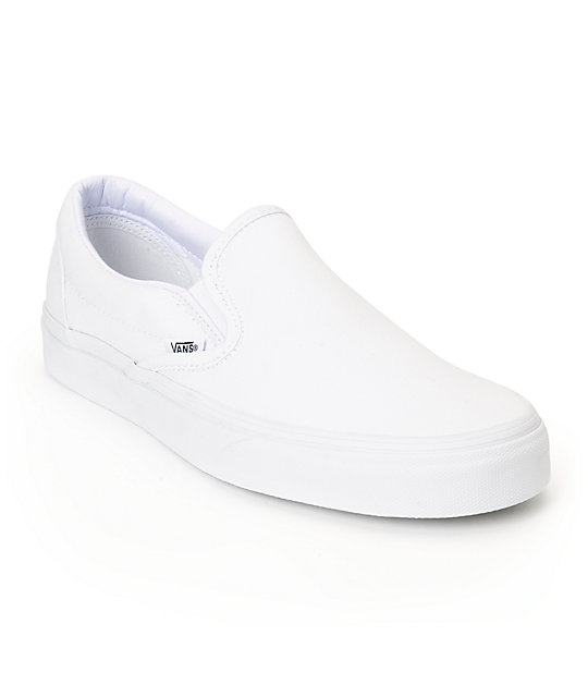 white slip on van shoes