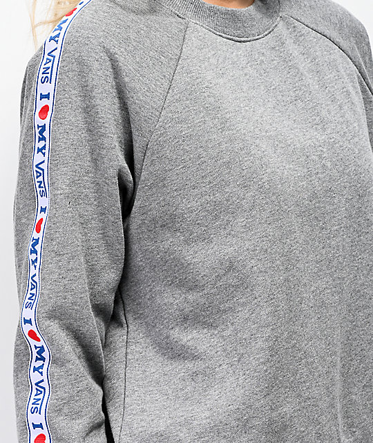 nike repeat pack logo taping crew neck sweat in grey