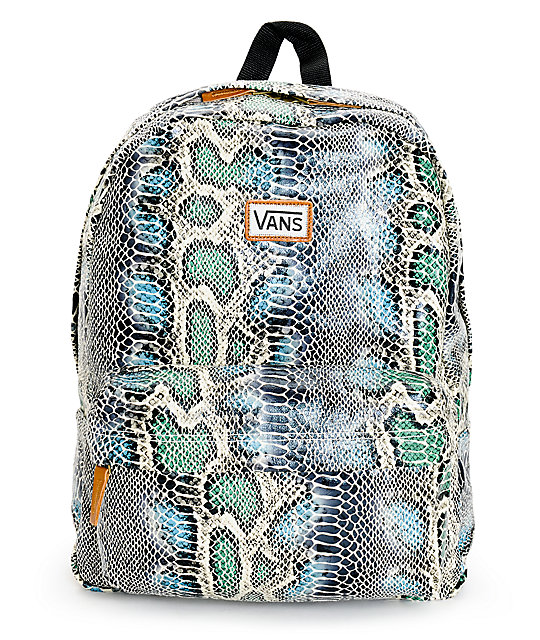 vans snake print backpack