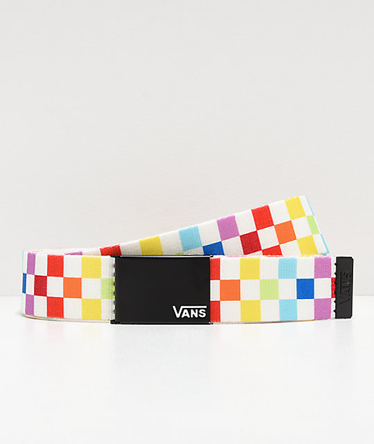 rainbow checkered vans
