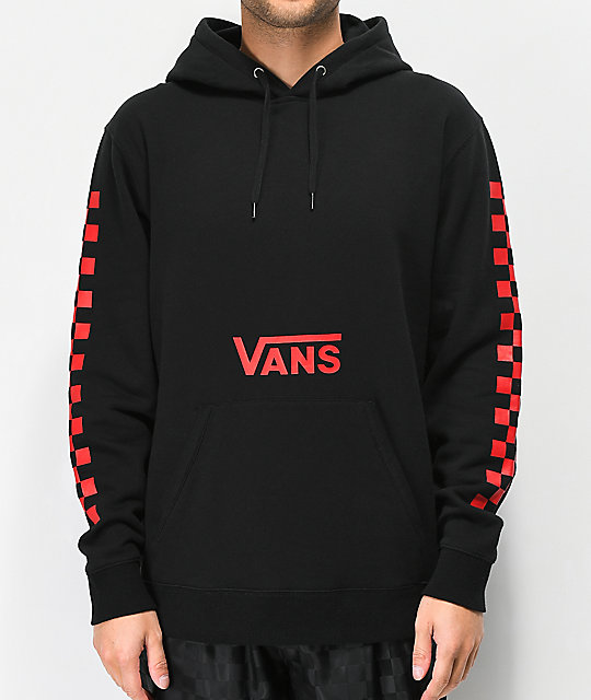 red and black checkered zip up hoodie